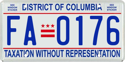 DC license plate FA0176