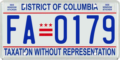 DC license plate FA0179