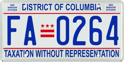 DC license plate FA0264