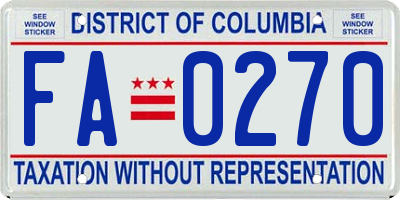 DC license plate FA0270