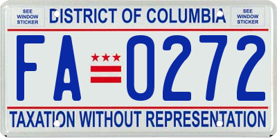 DC license plate FA0272