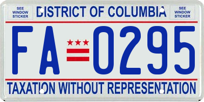 DC license plate FA0295