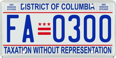 DC license plate FA0300