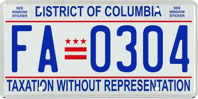 DC license plate FA0304