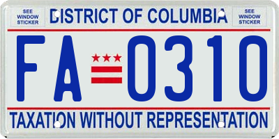 DC license plate FA0310