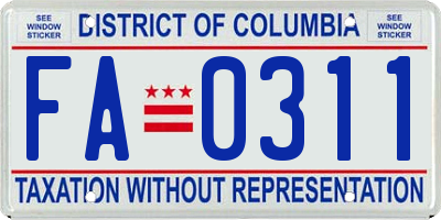 DC license plate FA0311