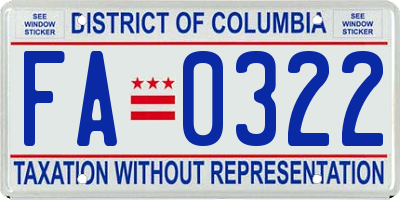 DC license plate FA0322