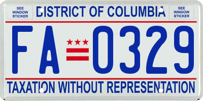 DC license plate FA0329