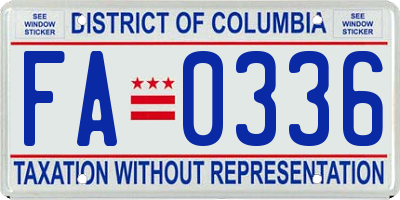 DC license plate FA0336