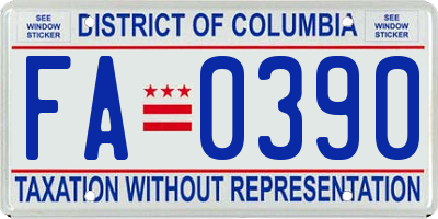 DC license plate FA0390