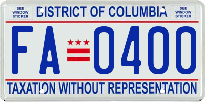 DC license plate FA0400