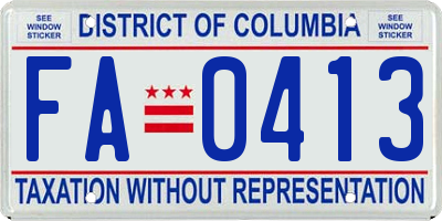 DC license plate FA0413