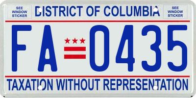 DC license plate FA0435