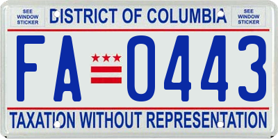 DC license plate FA0443