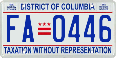 DC license plate FA0446