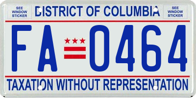 DC license plate FA0464