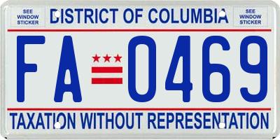 DC license plate FA0469