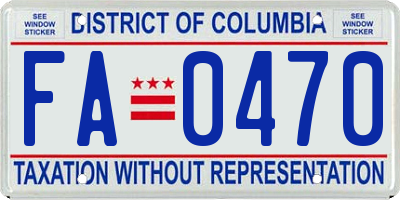 DC license plate FA0470