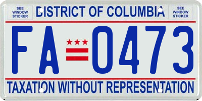 DC license plate FA0473