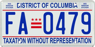 DC license plate FA0479