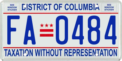 DC license plate FA0484