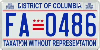 DC license plate FA0486