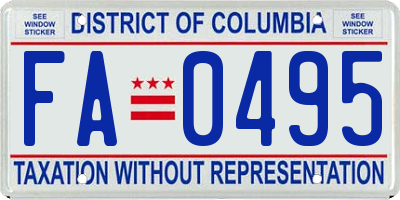 DC license plate FA0495