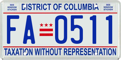 DC license plate FA0511