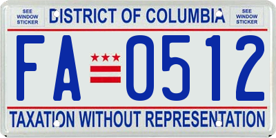 DC license plate FA0512