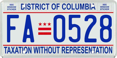 DC license plate FA0528