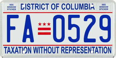 DC license plate FA0529