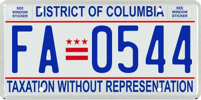 DC license plate FA0544