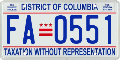 DC license plate FA0551