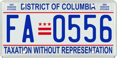 DC license plate FA0556