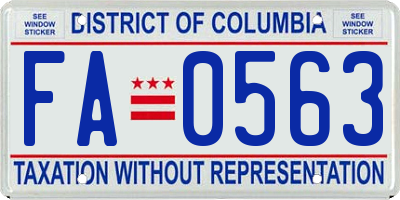 DC license plate FA0563