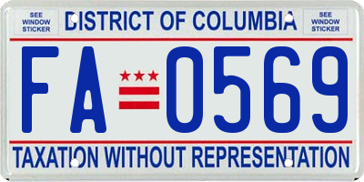 DC license plate FA0569