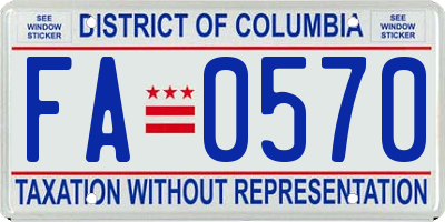 DC license plate FA0570