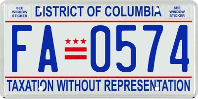 DC license plate FA0574