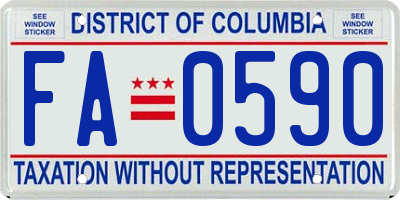 DC license plate FA0590