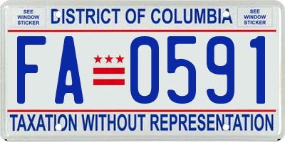 DC license plate FA0591