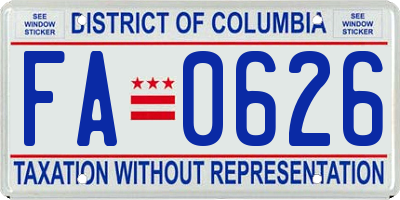 DC license plate FA0626