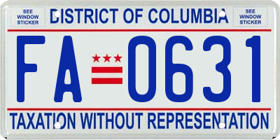 DC license plate FA0631