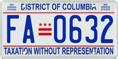 DC license plate FA0632