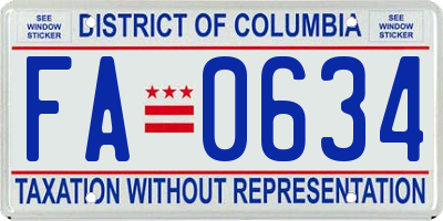 DC license plate FA0634