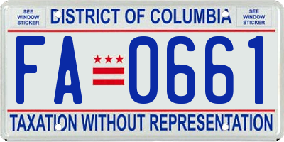 DC license plate FA0661