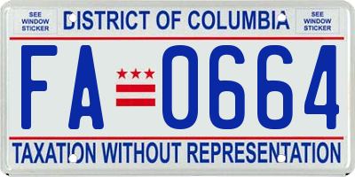 DC license plate FA0664