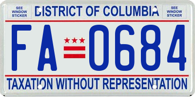 DC license plate FA0684