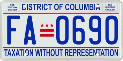 DC license plate FA0690