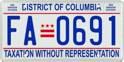 DC license plate FA0691