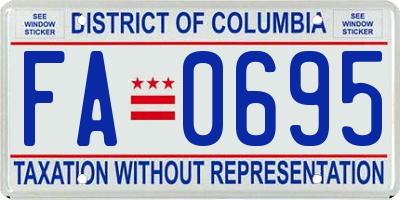 DC license plate FA0695